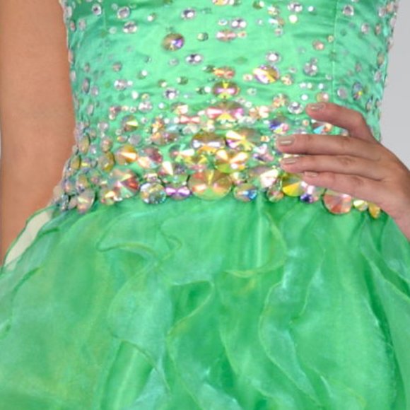 NEW LONG SLEEVELESS OFF SHOULDER SLEEVELESS BALL GOWN WITH LACE UP BACK GL1098 - Picture 7 of 10